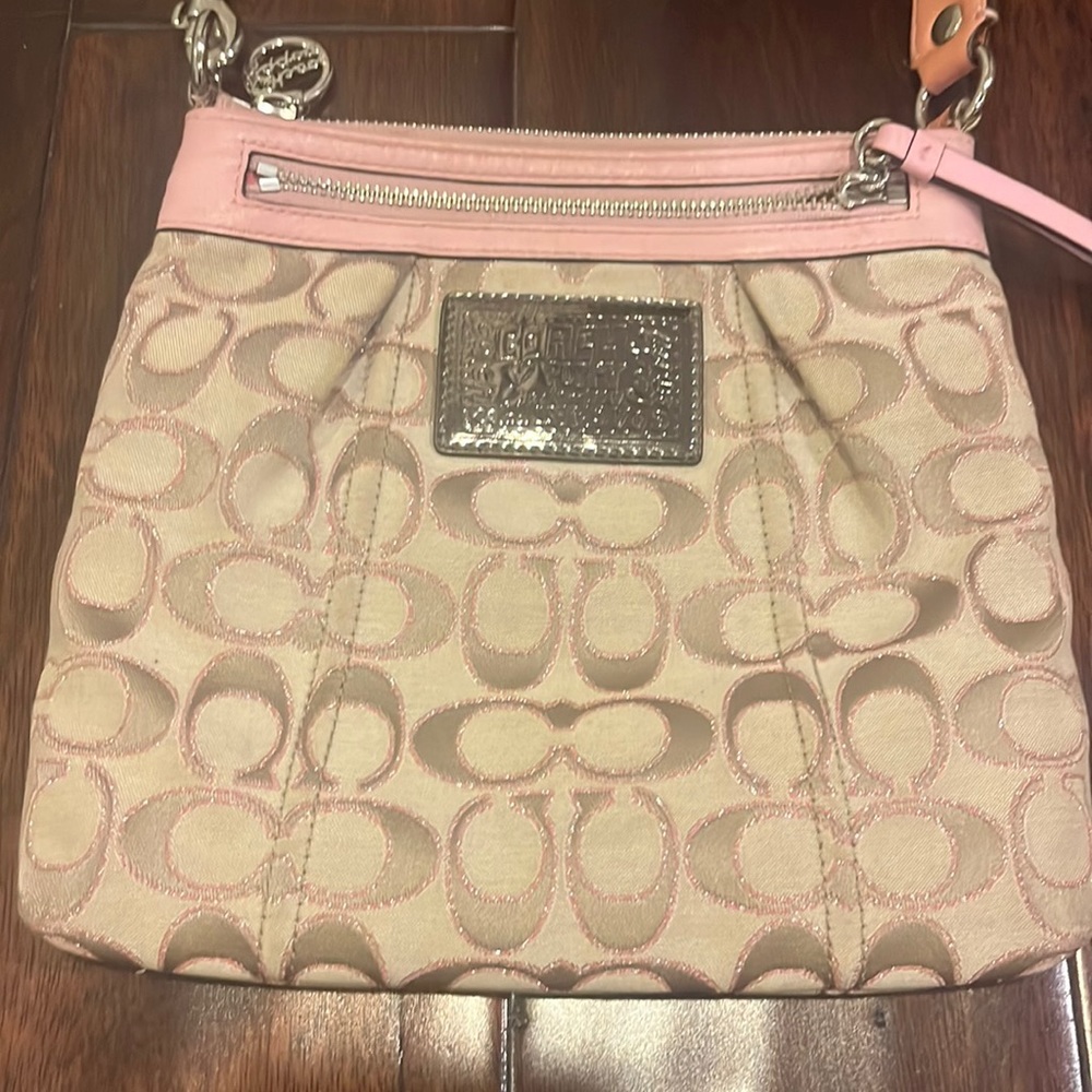 Coach Purse - Pink and Beige Great Condition